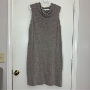 NORDSTROM beige tan cowl neckline sleeveless lightweight sweater dress LARGE